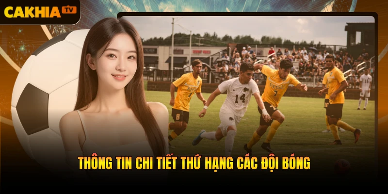 Thông tin chi tiết thứ hạng các đội bóng